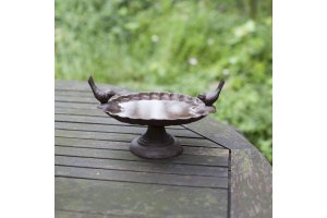 Litinové pítko pro ptáky na podstavci s dvěma ptáčky Esschert Design