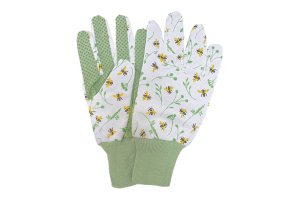 Zahradní rukavice s potiskem květin a včelek
