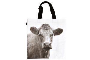 Nákupní taška s černobílým potiskem - kráva