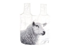 Skládací nákupní taška s černobílým potiskem - ovce
