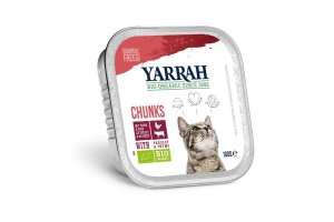 Kuřecí a hovězí kousky ve šťávě 100g - Pro kočky Yarrah BIO